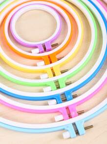 1 Miếng Nhựa nhiều màu Vòng thêu ( Tự chọn ) / 1 Miếng Đầy màu sắc Trang trí Nhẫn - Nhiều màu - Xem 2