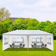 FCH 10'X20' Outdoor Party Tent With 4/6 Removable Sidewalls, Waterproof Canopy Patio Wedding Gazebo, White - White - View 8
