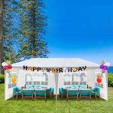 FCH 10'X20' Outdoor Party Tent With 4/6 Removable Sidewalls, Waterproof Canopy Patio Wedding Gazebo, White - White - View 10