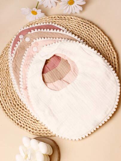4pcs Candy Colored Baby Bibs Suitable For Daily Use