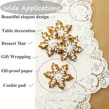 100入組白色花邊紙质提菜垫,方形紙质提菜垫,用于桌子婚禮生日蛋糕甜點食品餐具裝飾 - 軍綠色 - 查看 11