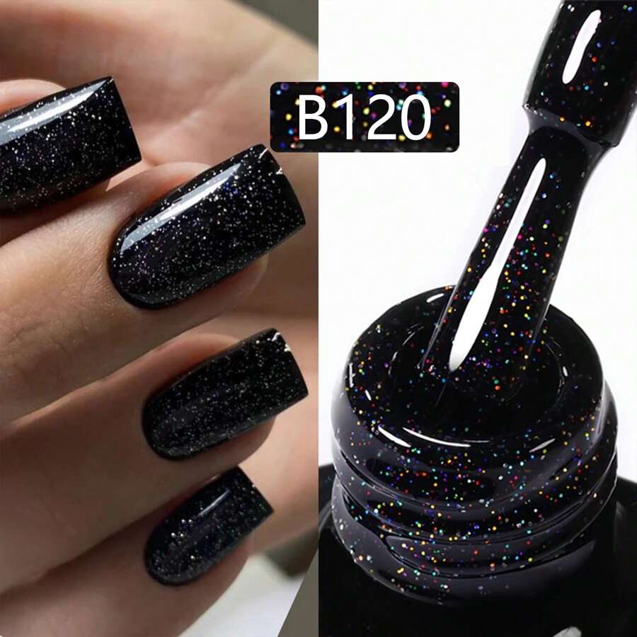 XEIJAYI 1支15ML啞光棕色系半永久性UV凝膠指甲油，秋冬指甲藝術凝膠美甲 - 黑色 - 查看 1