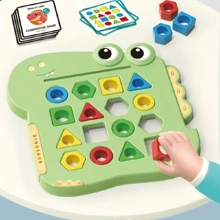 Dinosaur Geometric Shape Matching Puzzle Toy, Promotes Brain Development, Eye-Hand Coordination, Colors And Sensory Skills Learning, Parent-Child Interaction Game, Fun Connecting And Matching Game, Ideal For Kids' Gift, New Year Gift - Green - View 1