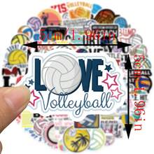 50PCS Volleyball Stickers Volleyball Gift Sports Stickers Volleyball Party Favors Volleyball Stuff Volleyball Accessories Volleyball Team Gifts Vinyl Waterproof Stickers For Water Bottle,Computer,Laptop,Phone,Luggage,Notebook - Multicolor - View 4