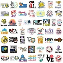50PCS Volleyball Stickers Volleyball Gift Sports Stickers Volleyball Party Favors Volleyball Stuff Volleyball Accessories Volleyball Team Gifts Vinyl Waterproof Stickers For Water Bottle,Computer,Laptop,Phone,Luggage,Notebook - Multicolor - View 2