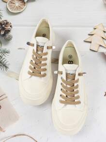 2pcs Elastic & Comfortable Polyester No-Tie Shoelaces For Casual & Sports Shoes - Brown - View 5