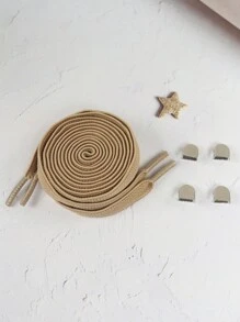 2pcs Elastic & Comfortable Polyester No-Tie Shoelaces For Casual & Sports Shoes - Brown - View 3