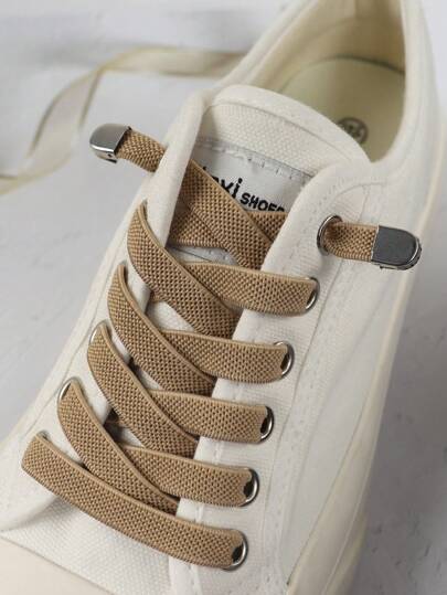 2pcs Elastic & Comfortable Polyester No-Tie Shoelaces For Casual & Sports Shoes