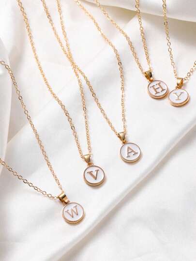 新款 A-Z 26 字母项链，精致姓名首字母锁骨链项链，女士时尚首饰礼品