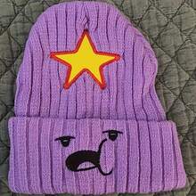 Mũ len mùa đông, mũ len có thêu và miếng che tai lót nhiệt - Màu tím - Xem 4