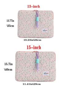單一簡約花卉防震筆電包，適用於11吋、13.3吋和15.6吋筆記型電腦