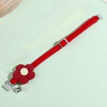 Plush Flower Collar With Bell For Pets, Suitable For Both Cats And Dogs - Red - View 2