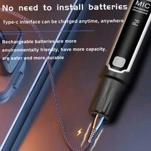 無線麥克風套裝,包含一支手持麥克風和兩支有線麥克風,適用於ktv,電腦唱歌和表演 - 黑色 - 查看 4