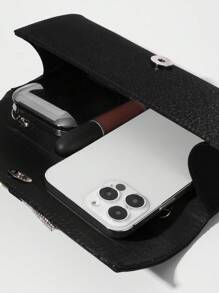 Women's Classic Satin Flip Clutch Bag, With Shiny Butterfly Rhinestone, For Formal Evening Events, Prom, Wedding, Party, Night Out, Etc.