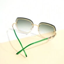 1 件女士原创时尚无框眼镜，非常适合海滩旅行、驾驶、聚会和时尚形象 - 杏色 - 查看 5