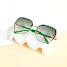 1 件女士原创时尚无框眼镜，非常适合海滩旅行、驾驶、聚会和时尚形象 - 杏色 - 查看 6