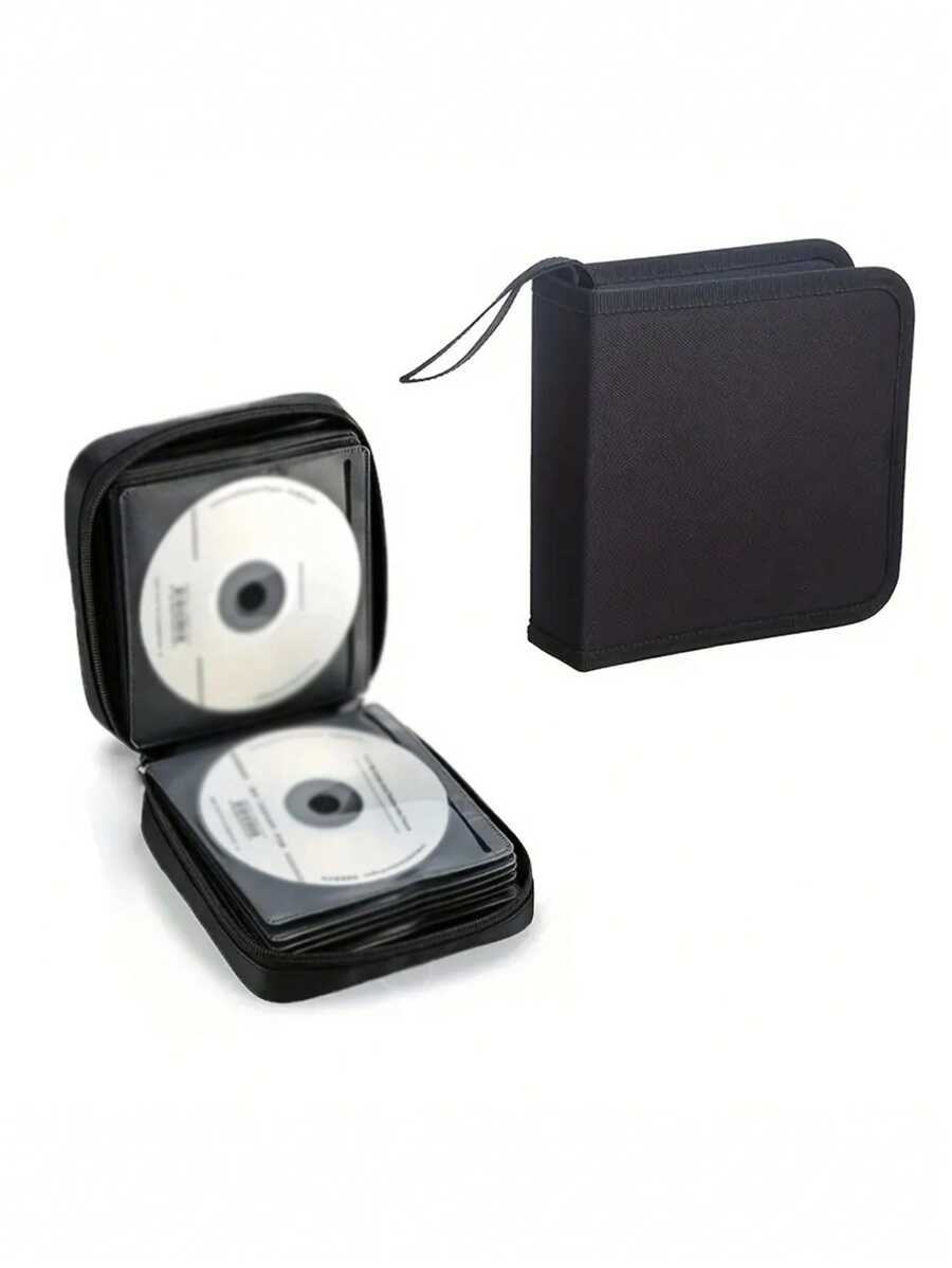 40pcs CD/DVD Case Holder: Portable Wallet Disc Storage Binder For Car, Home & Travel - Keep Your Discs Organized! - Black - View 1