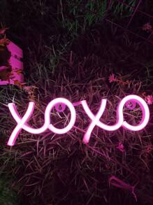 1 chiếc đèn LED neon XOXO màu hồng, dùng pin/USB, đèn ngủ nhỏ lãng mạn cho gia đình, ngày lễ, sinh nhật, quán bar, tiệc tùng, phòng ngủ, phòng chơi game, trang trí phòng khách. - Hồng - Xem 6
