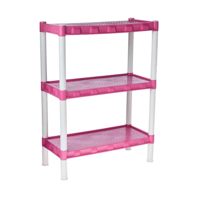 ESTANTE MODULAR COM 3 PRATELEIRAS ROSA - 913