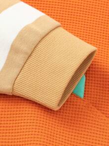 Balabala Áo nỉ trùm đầu đan cho bé trai - trái cam - Xem 6