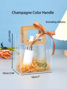 1 Miếng Ngày lễ tình nhân Màu hồng Trong suốt Túi quà tặng Với Xử lý , Hoa Túi quà tặng , PVC Túi Quà tặng Có tay cầm , Rượu sâm banh Trắng Hình vuông Túi xách tay , Có thể tái sử dụng Nhựa Bao bì quà tặng Cái túi , Quà tặng phù dâu Cái túi , Hình trái tim Kẹo Hộp Quà , Thủ công Trang trí Hộp Quà , Inch - Nhiều màu - Xem 7