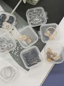 20入組透明塑膠製帶蓋首飾盒,適用於收納和保護珠寶、耳環和項鍊等貴重物品 - 無色 - 查看 5