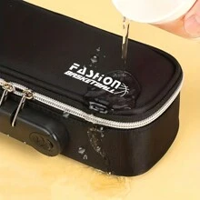 1個便攜式密碼鎖鉛筆盒黑色帆布文具盒學生三層大容量儲物盒多功能迷你密碼鉛筆箱校園禮物,有三種顏色可選（筆盒價格不包括內部的筆） - 彩色 - 查看 7