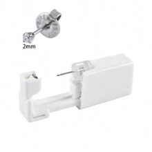 1PC Ear Piercing Kit Self Ear Piercing Gun, Disposable Selectable Ear Pearcings Kit Built In Flower 316 Stainless Steel Earring Studs Ear Piercing Gun Kit Tool - Silver - View 13