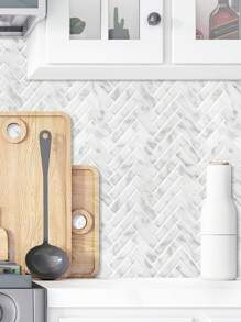 Herringbone Tiles Peel And Stick Backsplash, Stick On Tiles Kitchen Backsplash (Thicker Design) - Multicolor - View 1