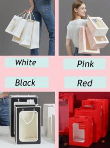 3Pcs Clear Gift Bag With Window,Transparent Bouquet Gift Bags,Gift Bags For Girlfriend Mom,Gift Bags With Handles Suitable For Valentine's Day And Mother's Day, Small Transparent Gift Wrap Bags, Clear Tote Bag, Reusable Shopping Bags With Handle For Merchandise, Retail, Small Business,