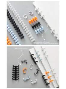 3pcs A4 Size Plastic Binder Clips With 30 Ring Binder For Loose-Leaf Paper - Multicolor - View 4