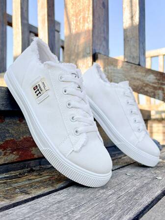 女性帆布休閒運動鞋,平底多功能時尚鞋