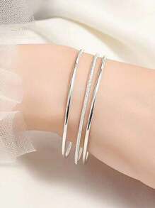 1 Set Stainless Steel Minimalist Elegant Multi-Layer Three Lives Three Worlds Matte Chic Bracelet, Unique Design, Delicate Craftsmanship, Suitable For Daily Wear, Great Gift For Valentine's Day
