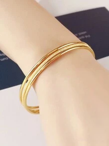 1 Set Stainless Steel Minimalist Elegant Multi-Layer Three Lives Three Worlds Matte Chic Bracelet, Unique Design, Delicate Craftsmanship, Suitable For Daily Wear, Great Gift For Valentine's Day