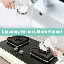 Điện lực Quay Máy chà sàn , Điện lực Bàn chải làm sạch 5 trong 1 Cầm tay Phòng bếp Người dọn dẹp Không dây Quay Máy chà sàn , Sức lực Máy chà sàn Phòng tắm Có thể sạc lại Chải Chải , Đồng hồ tự động Xoay Sức lực Bàn chải làm sạch Máy chà sàn Đối với Làm sạch - trắng - Xem 6
