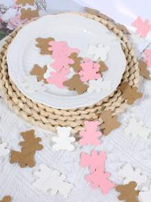 100 件粉色/蓝色小熊派对彩纸，适合生日派对/迎婴派对 - 粉色 - 查看 3