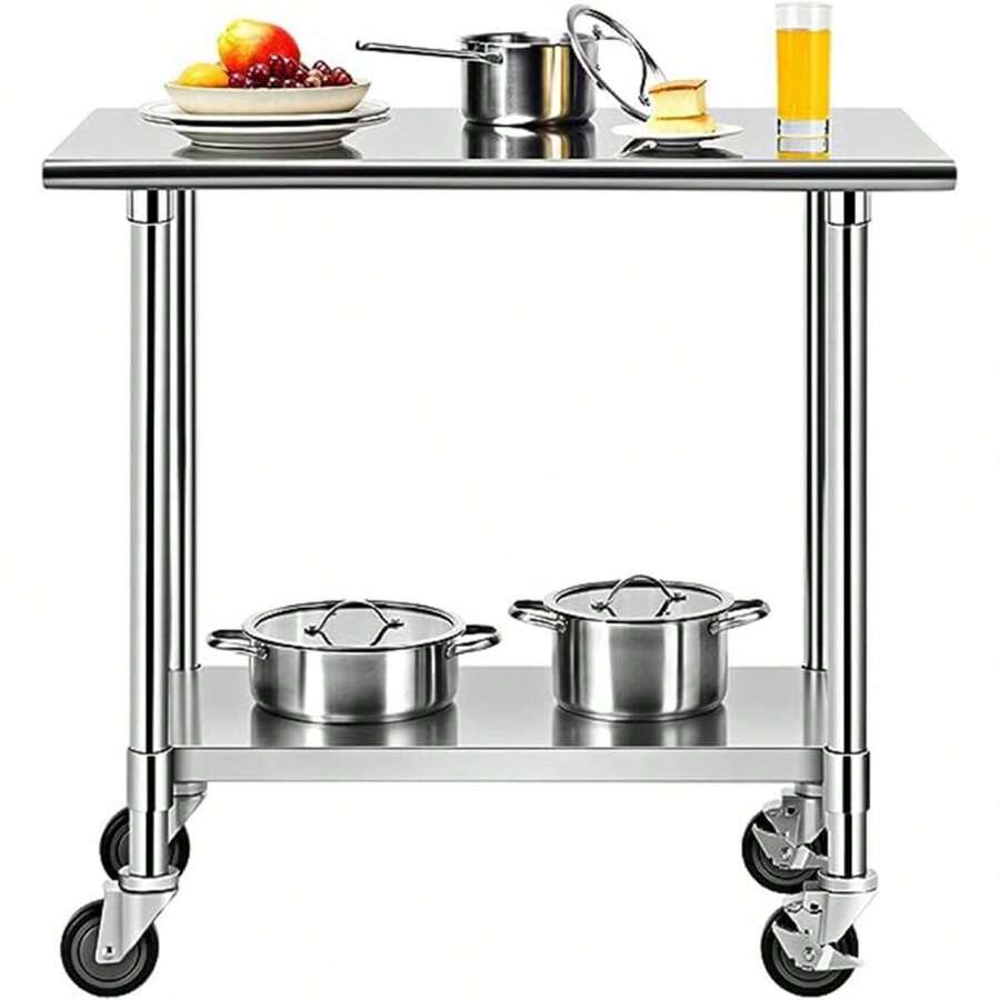 Table de travail en acier inoxydable, table en acier inoxydable avec ...