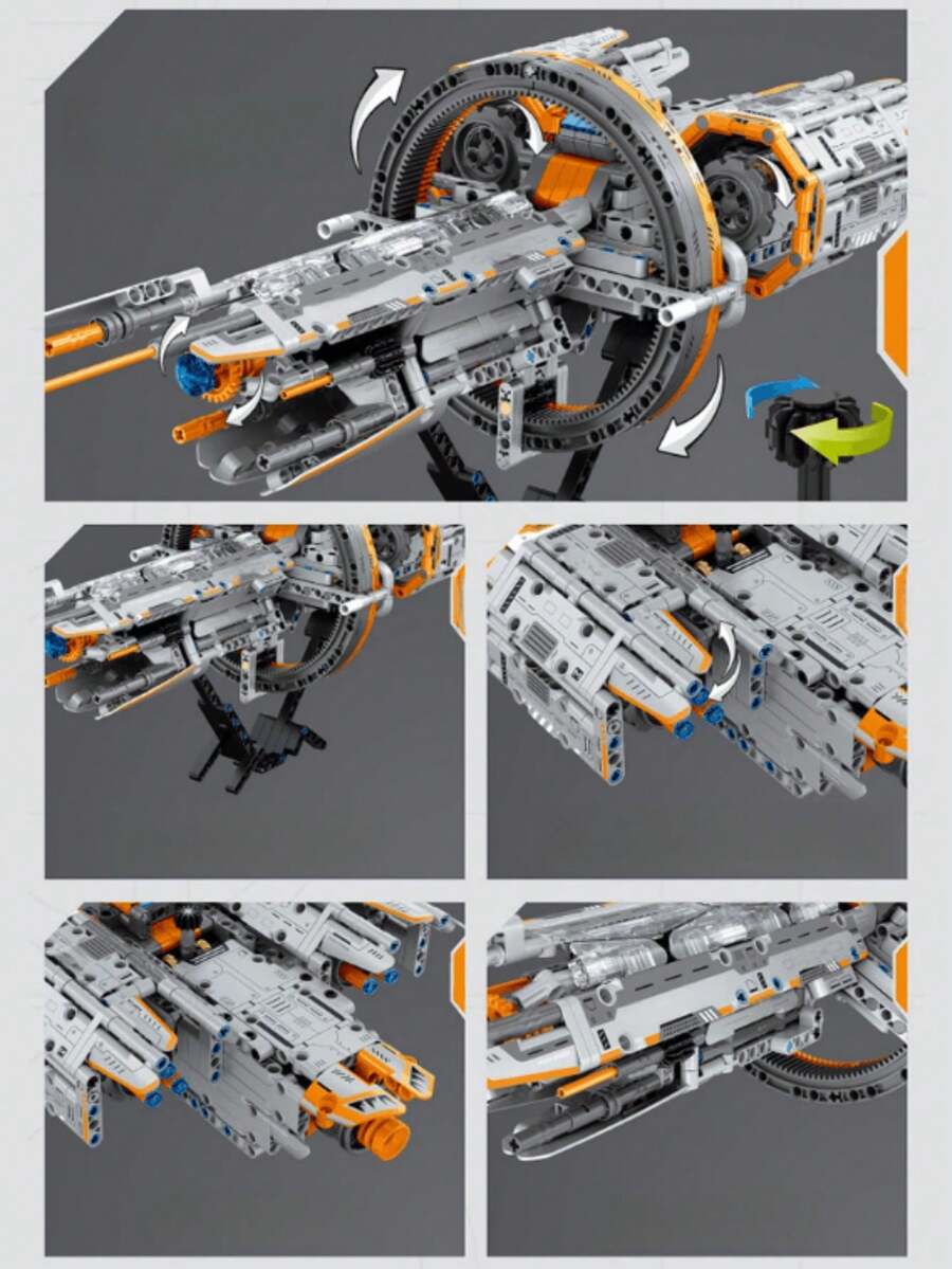 1184pcs Future SciFi Series MultiAction Diy Deformable Space