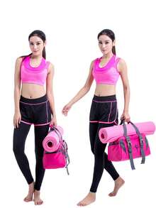 1個粉色瑜伽包,男女皆宜的健身旅行包,運動斜挎肩袋,手提行李袋 - 玫紅色 - 查看 2