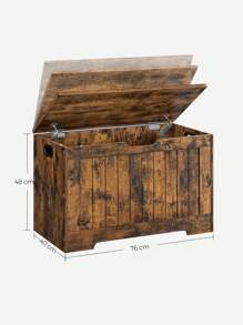 VASAGLE Storage Chest, Storage Bench With 2 Hinges, Shoe Storage Bench, Rustic Style, 40 X 76 X 48 Cm, For Hallway, Bedroom, Living Room, Rustic Brown - Chocolate Brown - View 7