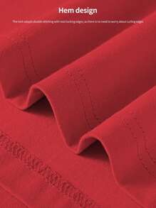 女款跑步上衣長袖純色圓領襯衫休閒運動透氣舒適下裝健身運動瑜珈服女裝 - 紅色 - 查看 4