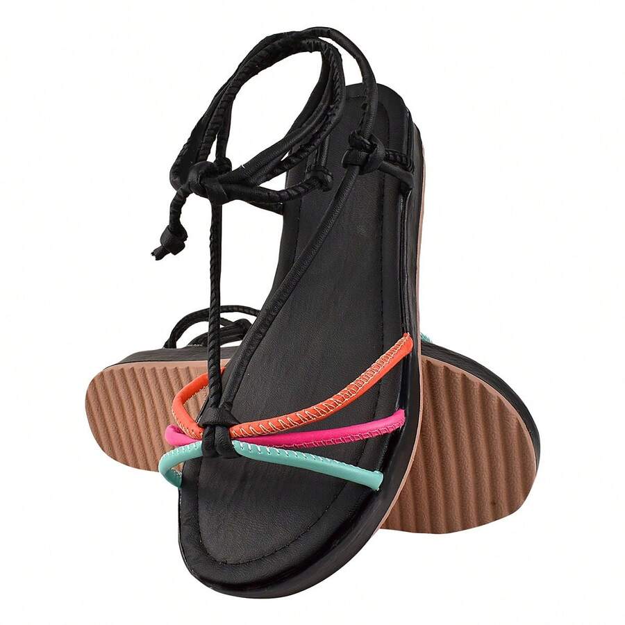 Women Flat Sandals - màu đen - Xem 1