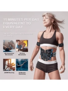 Abdominal Muscle Stimulation Trainer EMS Abdominal Muscle Fitness Intelligent Device Exercise At Home Gym - Orange - View 6