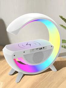 Bocina Bluetooth Con Diseño En Forma De G, 4 En 1 Multifuncional, Carga Inalámbrica. - Blanco - Ver 7