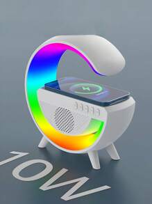 Bocina Bluetooth Con Diseño En Forma De G, 4 En 1 Multifuncional, Carga Inalámbrica. - Blanco - Ver 4