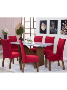 Kitchen Chair Covers - 紅色 - 查看 3