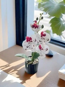 1pc Simulated Butterfly Orchid Potted Plant - Multicolor - View 2