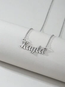 1 Peça Pingente Colar De Aço Inoxidável Dourado E Prateado Com Letra Em Inglês, Colar Fashion Simples E Versátil Para Homens E Mulheres(no Máximo 1 Nome Em Inglês)