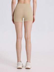 High Waist Naked Sensation Tight Yoga Leggings, Peach Lifting Sport Yoga Pants For Women - 咖啡棕 - 查看 4