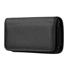 1pc Cell Phone Pouch Nylon Belt Bag Card Case, Simple Black Waist Bag Fanny Bag, Mobile Phone Holder, Card License Money Holder Lightweight Waterproof Lightweight Waterproof For Travel Vacation Casual Solid Color Men Accessories Men Gifts - Black - View 1